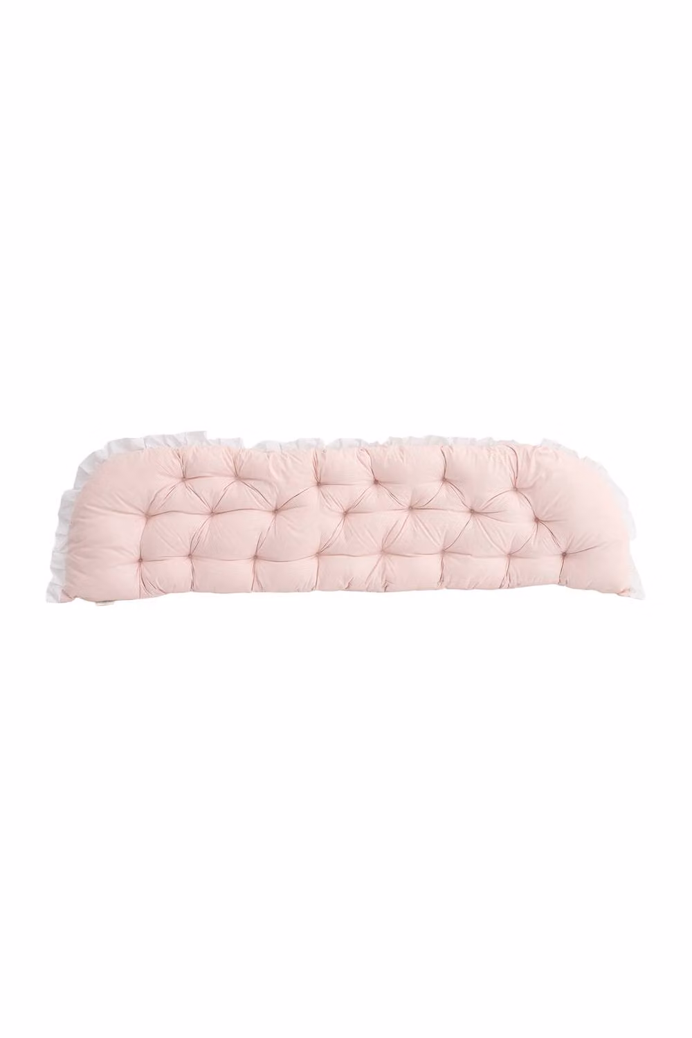 Living and Home Ruffled Tufted Princess-Style Bed Backrest Pillow in Pink and White – 2
