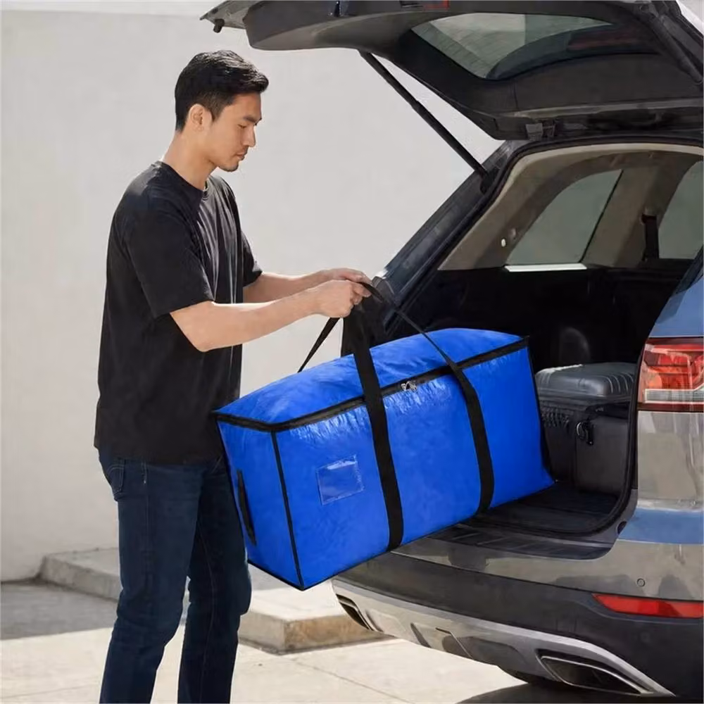 Nordara 3-Piece Set of 90L Zipped Collapsible Storage Bags in Blue – 3