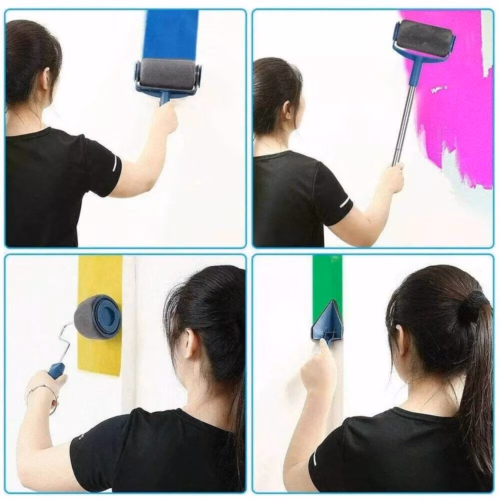 NESTLUNE 8-Piece Paint Roller Kit with Frame in Blue – 5