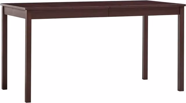 Berkfield Home Rectangular Pinewood Dining Table, Dark Brown, W: 140 cm, D: 70 cm, H: 73 cm – 1