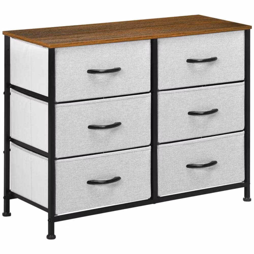 STILVORA Industrial 6-Drawer Chest of Drawers with Steel Frame in Grey – 3