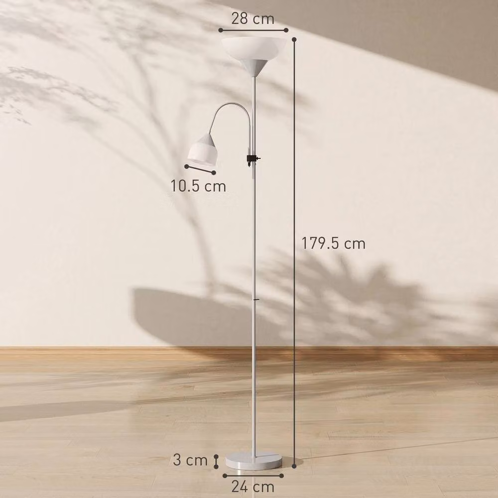 VOGREX Silver Mother Child Floor Lamp with Dual Light and 3 Colour Temperatures – 2