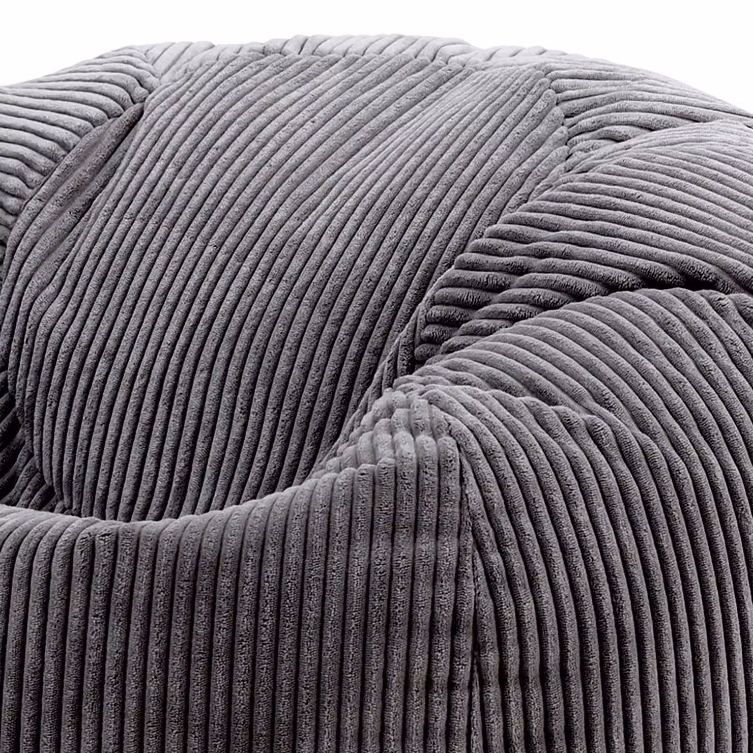 ICON Kingston Jumbo Cord Bean Bag and Footstool Bundle in Charcoal Grey – 3