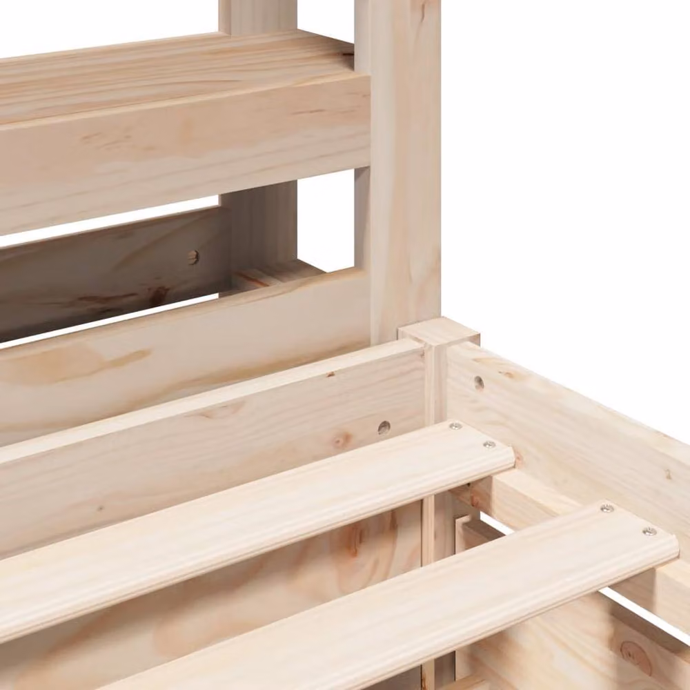 Berkfield Home Small Single Solid Wood Pine Bed Frame in Beige, W/D/H: 75 x 190 x 75 cm – 3