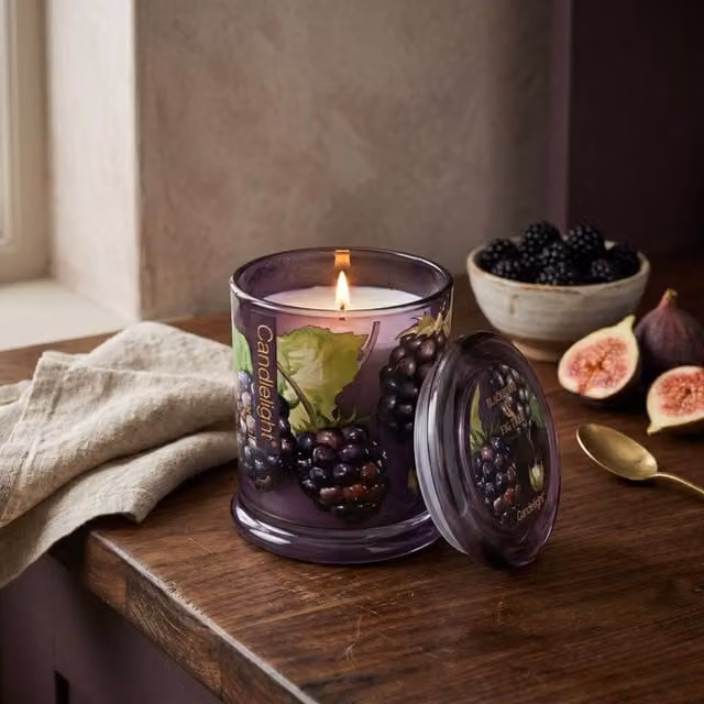 Madison & Mayfair Blackberry & Fig Tree Large Lidded Jar Candle, Purple