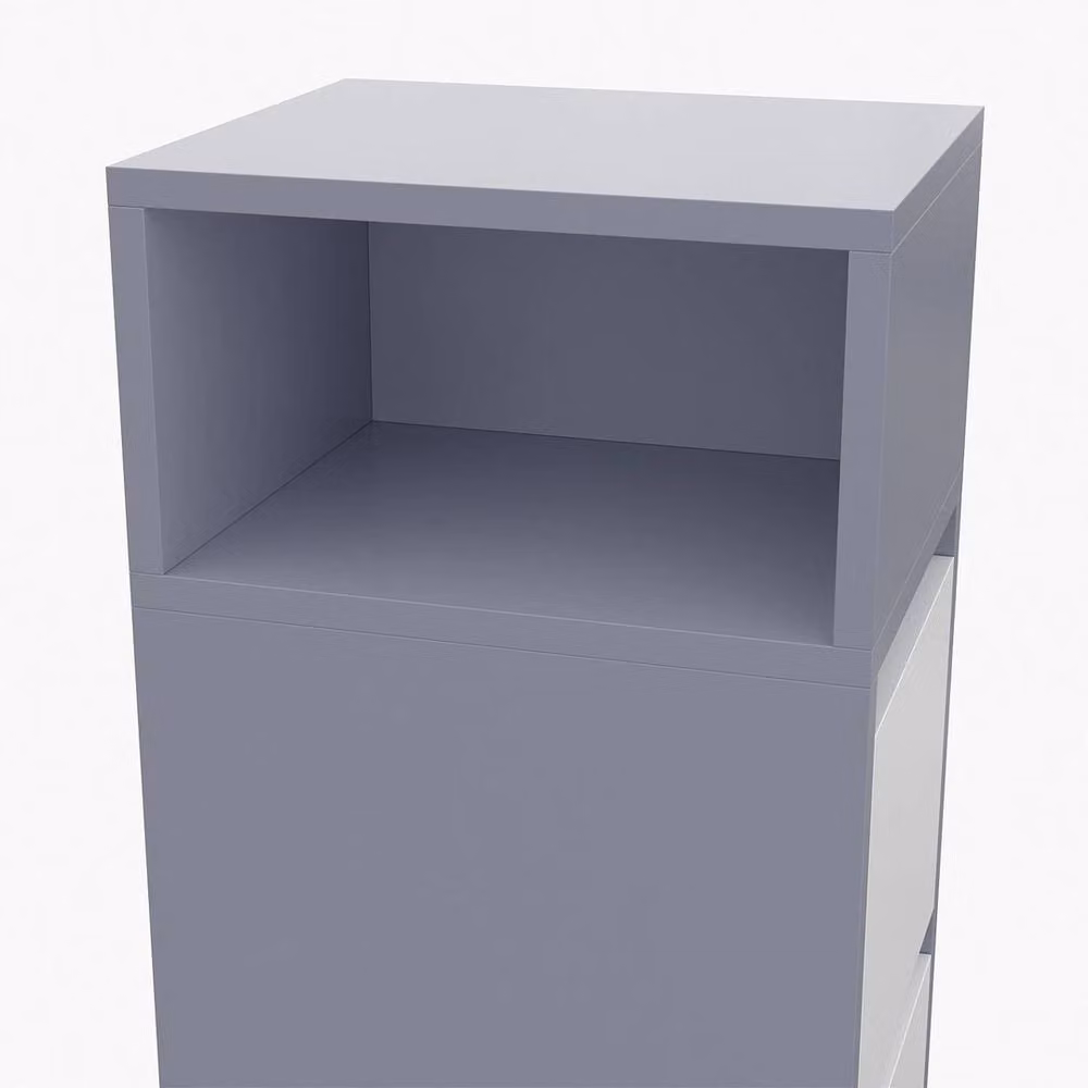 Kelvenix Narrow Grey Storage Cabinet Nightstand with 2 Drawers – 3