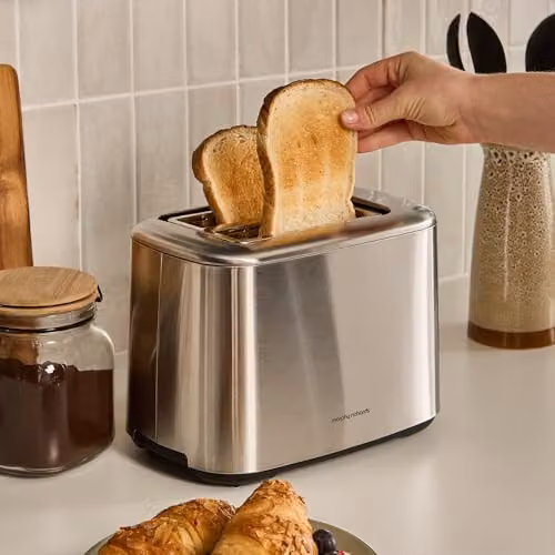 Morphy Richards Equip 2 Slice Toaster in Brushed Silver Stainless Steel with 800W Power and Cable Storage – 4