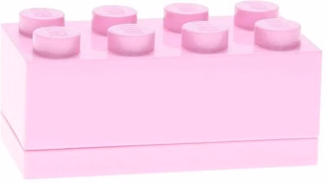 Lego Mini Box 8 Stackable Storage Brick in Light Pink