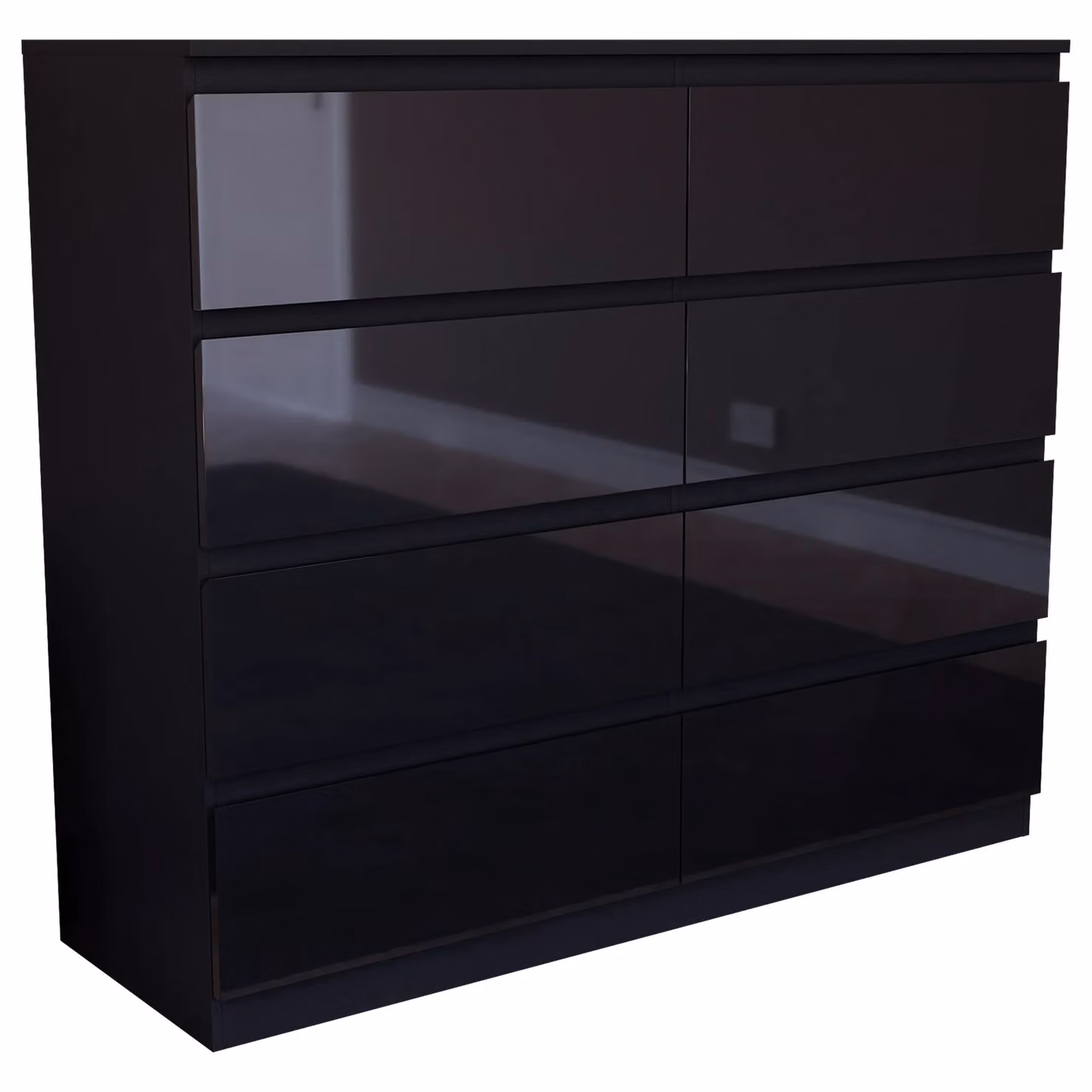 Vida Designs Glinton Gloss 8 Drawer Chest of Drawers in Black – 6
