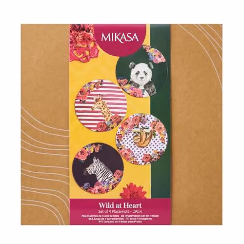 Mikasa Wild at Heart Set of 4 Round Cork Placemats, Multicolour, Diameter: 29 cm – 8