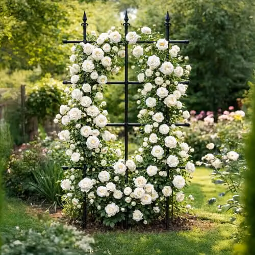 Garden Gear Black Plastic Coated Metal Climbing Plant Trellis Support, W: 90 cm, H: 150 cm – 2