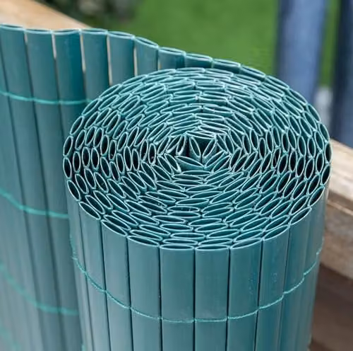 Primrose Green Artificial Bamboo Cane Plastic Garden Screening Roll W: 400 cm, H: 150 cm
