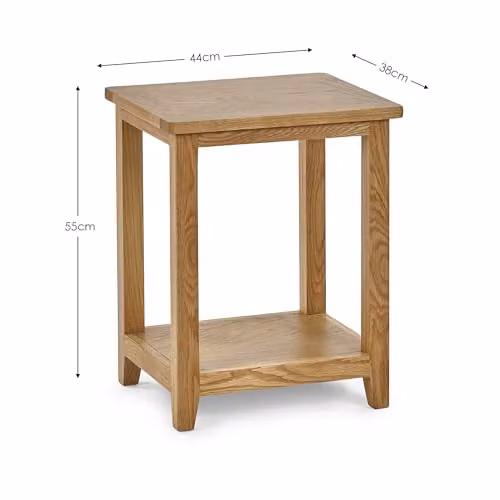 Julian Bowen Mallory Oak Lamp Table, Brown, W/D/H: 55 x 44 x 38 cm – 2
