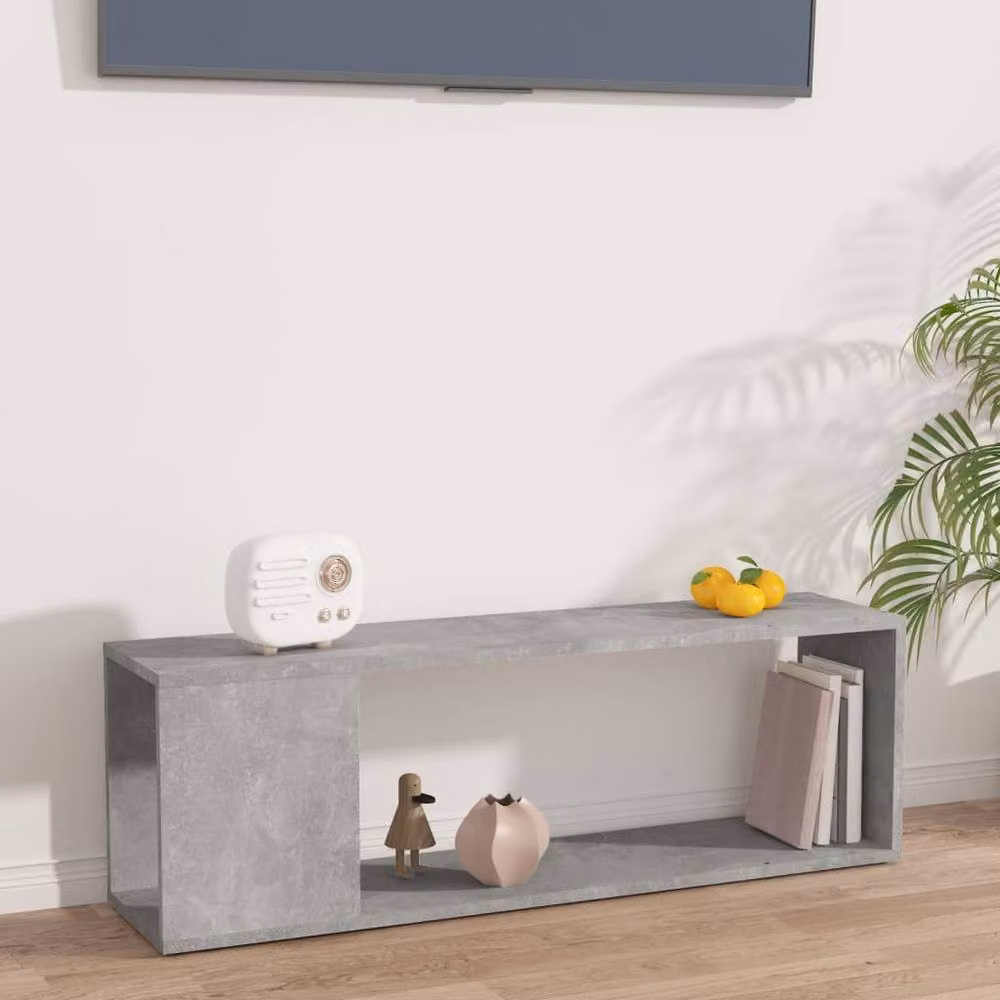 Berkfield Home TV Cabinet in Concrete Grey, W/D/H: 100 x 24 x 32 cm – 2