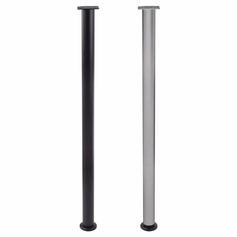 NESTLUNE 2-Piece Adjustable Grey Kitchen Worktop Desk and Breakfast Bar Table Legs, W: 1000 cm, D: 52 cm – 1