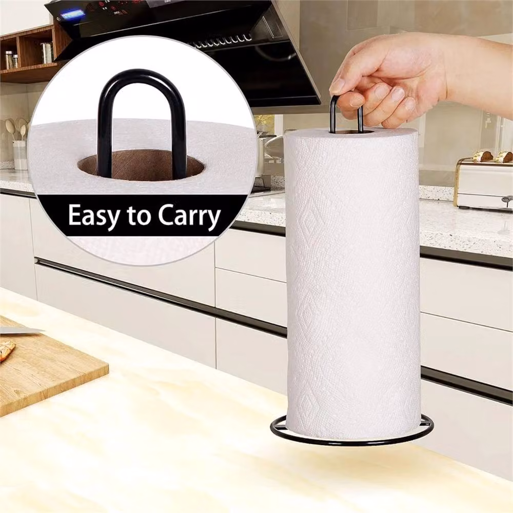 Nordara Black Metal Freestanding Kitchen Roll Holder with Weighted Base – 4