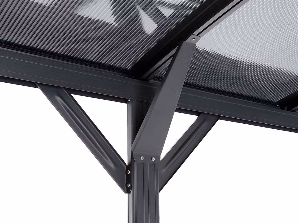 Baresa Aluminium Freestanding Carport for 1 Car in Anthracite Grey, L505 x H239 cm – 4