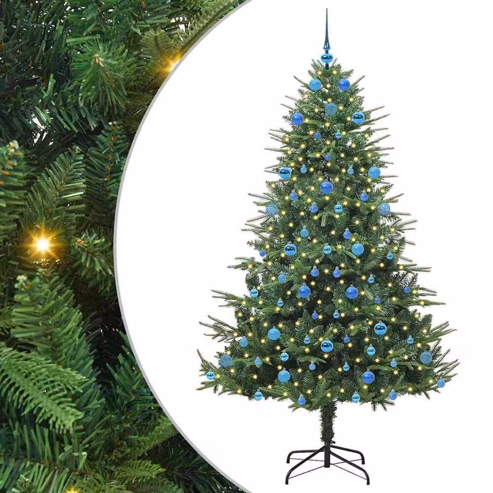Berkfield Home Pre-lit Artificial Christmas Tree with Ball Set, Green, Height: 210 cm – 2