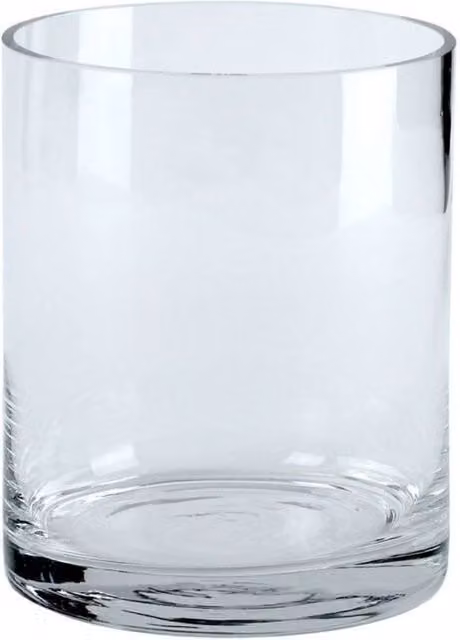 KDMD Glass Cylinder Vase in Transparent, H 16 cm x W 13 cm