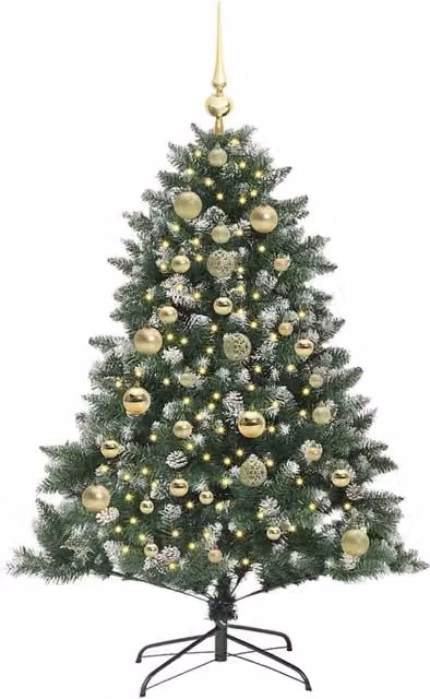 Berkfield Home Modern Artificial Christmas Tree in Green, W/D/H: 105 x 105 x 150 cm