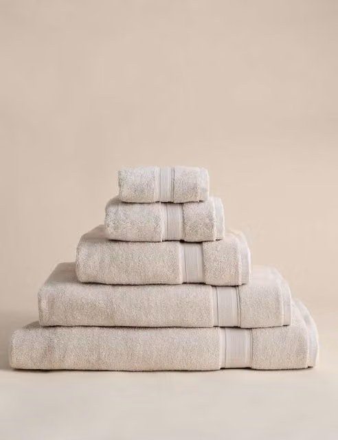 M&S Super Soft Pure Cotton Towel in Beige Linen