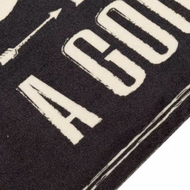 Berkfield Home Washable Coffee Text Kitchen Rug in Black Velvet, W: 60 cm, L: 300 cm