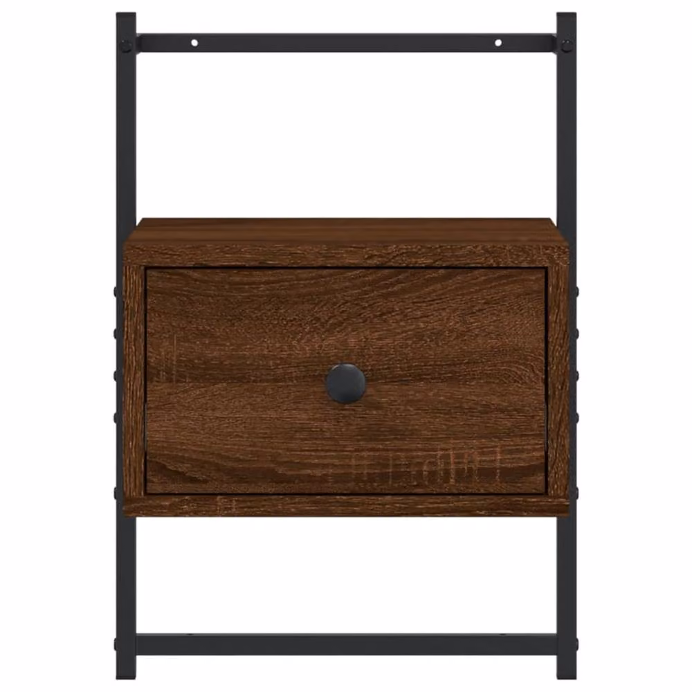 Berkfield Home Wall-mounted Decorative Bedside Cabinet in Brown Oak, W: 35 cm, D: 30 cm, H: 51 cm – 3