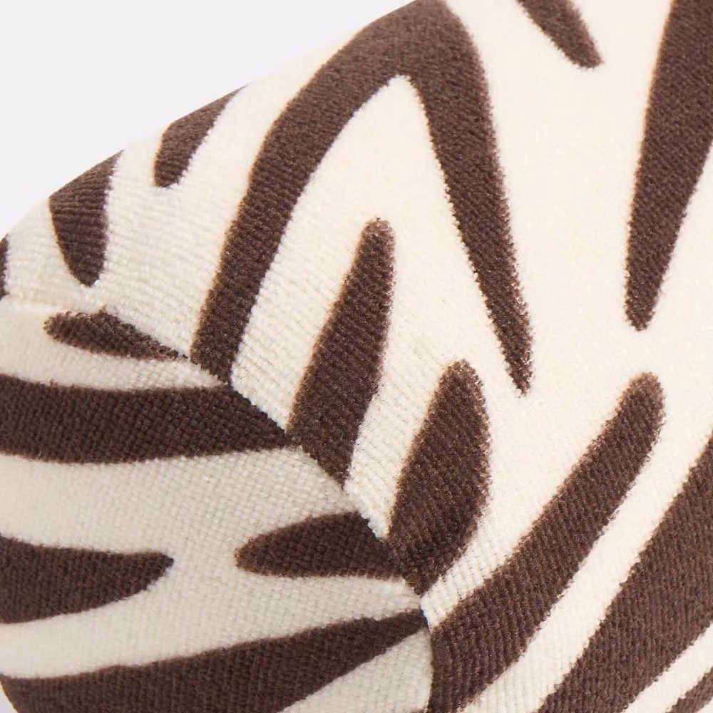 OHS Zebra Print Inflatable Travel Bolster Cushion with Soft Microfibre Cover, Brown, W/D/H: 36 x 16 x 16 cm – 5