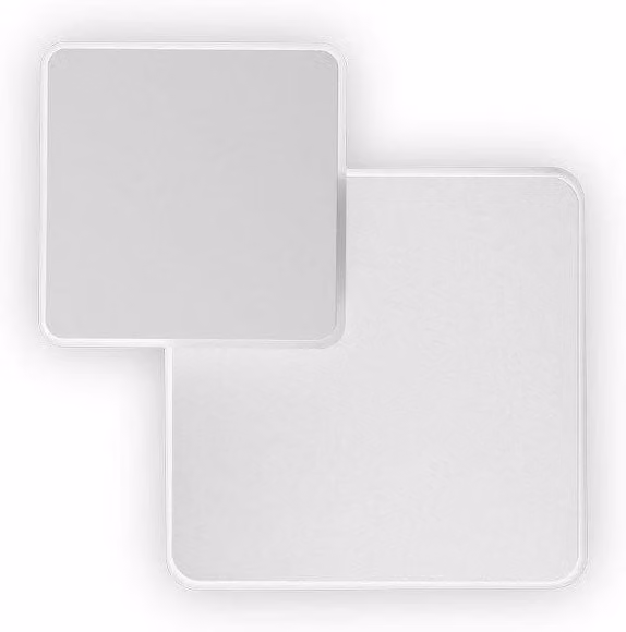 Netlighting Pouche LED Decorative Square Flush Wall Light in White, 3000K Warm White