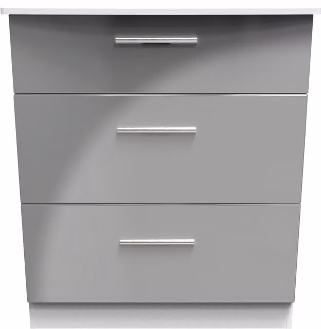 Ready Assembled 2 U Windsor 3 Drawer Deep Chest in Light Grey – 1