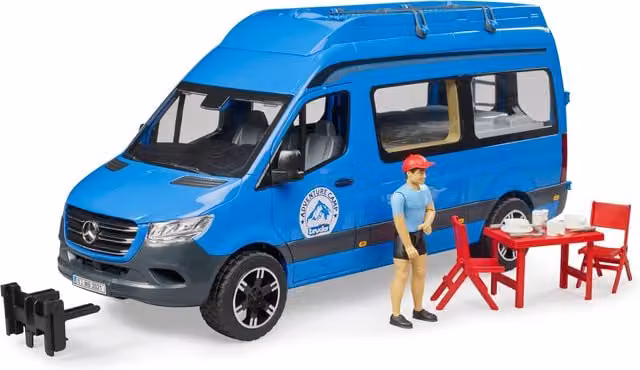 Bruder Mercedes MB Sprinter Camper White and Blue 1:16 Scale Vehicle Playset