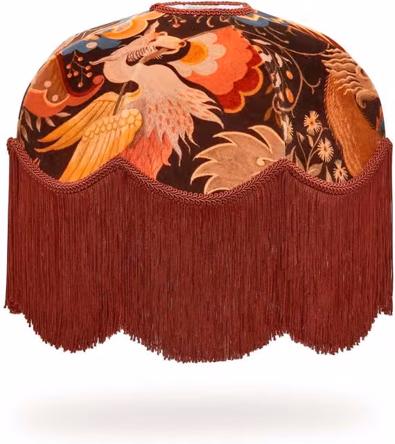 House of Hackney Phantasia Velvet Tilia Dome Lampshade in Selenite Orange