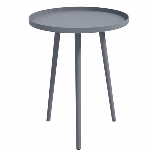 Outsunny Round Garden Coffee Table in Grey with Metal Construction, W/D/H: 40 x 40 x 50 cm