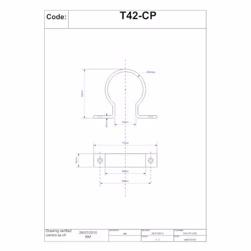 McAlpine Chrome Plated Plastic 42mm Pipe Clip