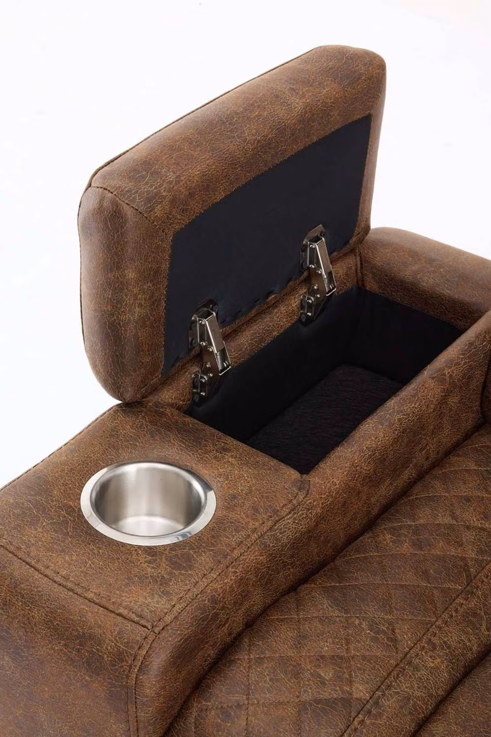 More4Homes Ashton Electric Recliner 1+2 Seater Sofa Set in Brown Technology Fabric with Speakers and USB-C Charging – 4
