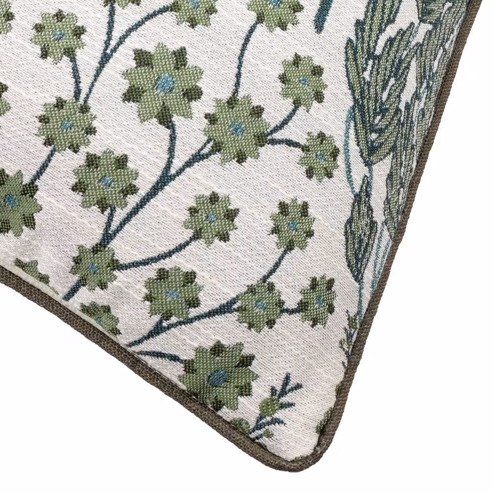 Wylder Ophelia Floral Jacquard Square Cushion in Green, W/D/H: 50 x 50 x 50 cm – 5