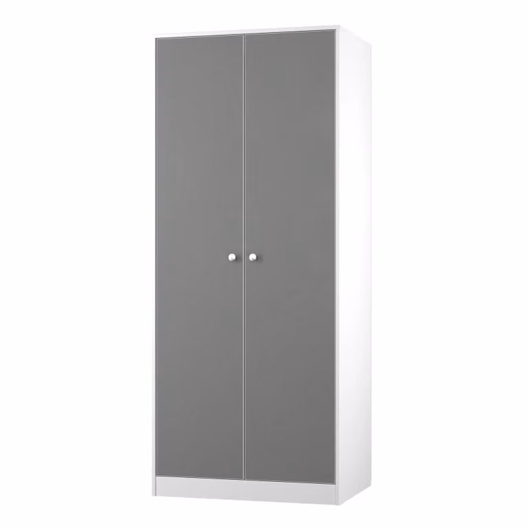 Stowe 2 Door Wardrobe in Mid Grey Matt Finish, Ready Assembled