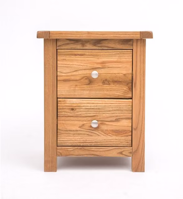 Cabinet Bits Trivento 2 Drawer Bedside Table in Natural Wood