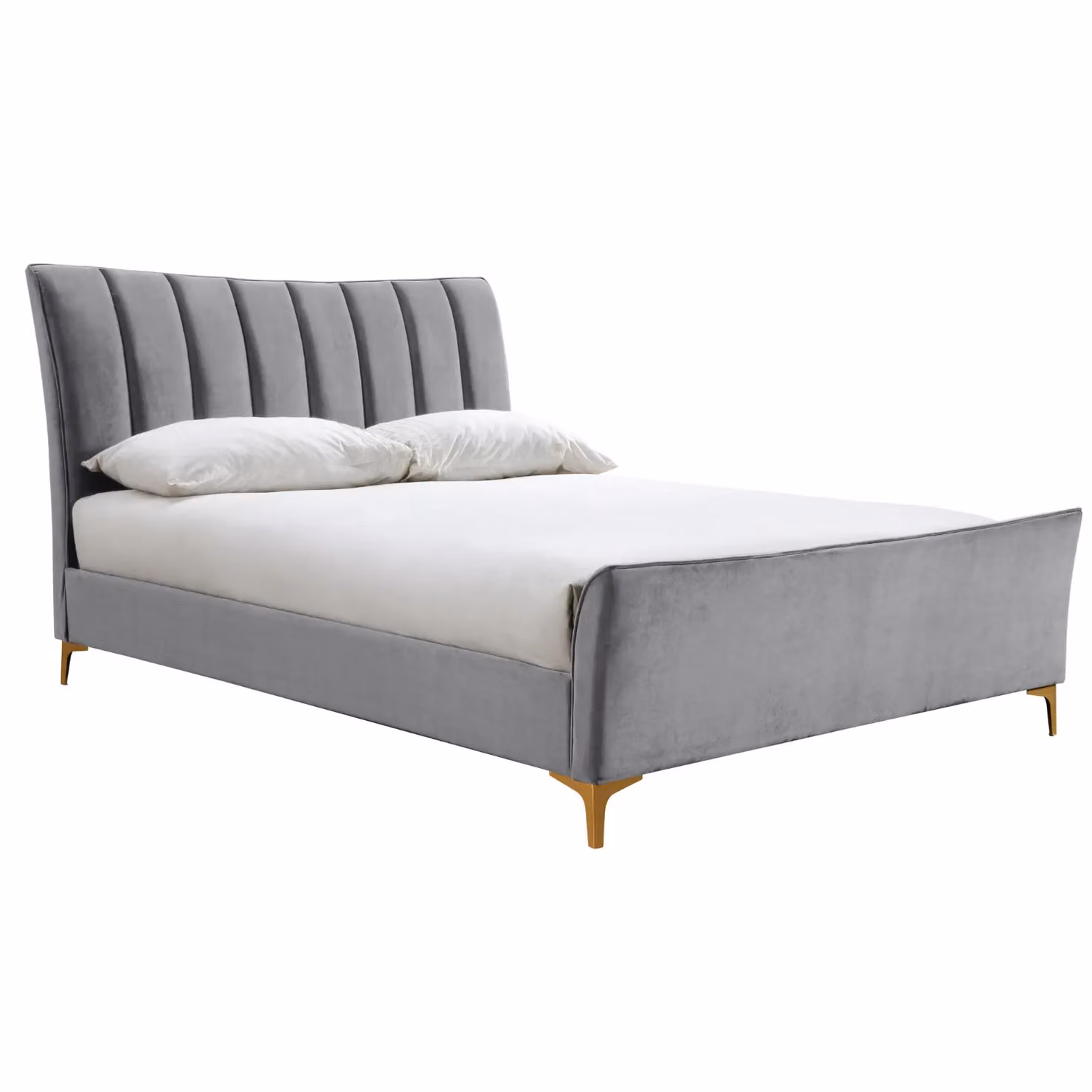 Birlea Clover Grey Velvet Fabric Upholstered Bed Frame with Lift Up Base, W/D/H: 120 x 200 x 116 cm – 6
