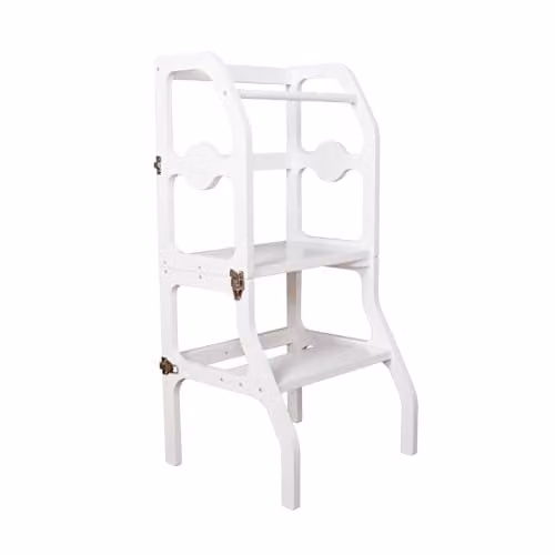 Hygrad 2 in 1 Kids Kitchen Step Stool and Learning Tower with Safety Rail, White, W/D/H: 40 x 40 x 91.5 cm