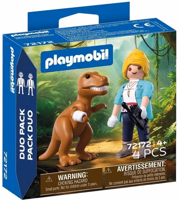 Playmobil DuoPack T-Rex with Explorer in Green and Brown