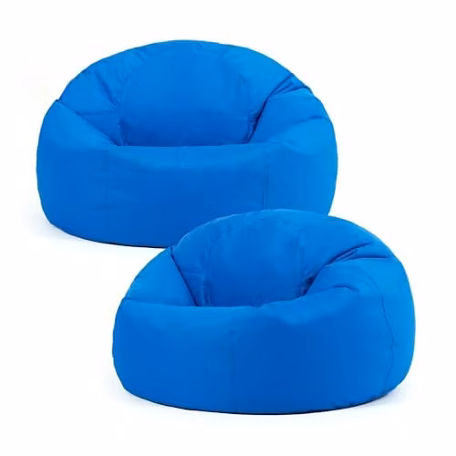 Bean Bag Bazaar Kingston Outdoor Bean Bags with Filling, 2 Pack, Blue – 1