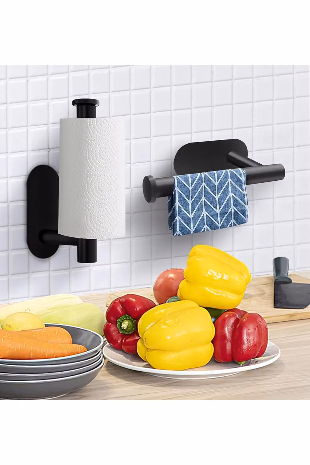 Living and Home Modern Wall Mounted Stainless Steel Toilet Paper Roll Holder in Black – 2