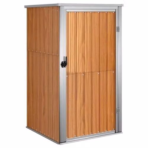 vidaXL Large Garden Tool Shed in Brown Galvanised Steel W/D/H: 161 x 89 x 88 cm