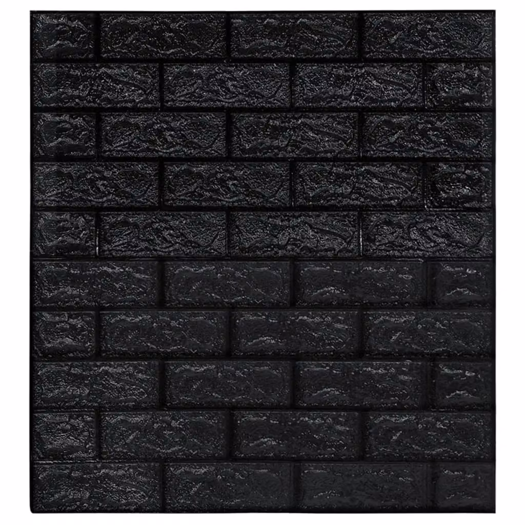 Berkfield Home 3D Self-adhesive Brick Wallpaper, 10 Pieces, Black – 3