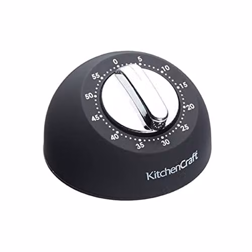 KitchenCraft Soft Touch Mechanical Kitchen Timer in Black