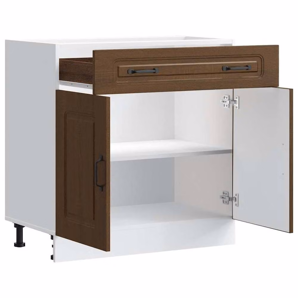 Berkfield Home Kalmar Kitchen Base Cabinet in Brown Oak Engineered Wood – 3