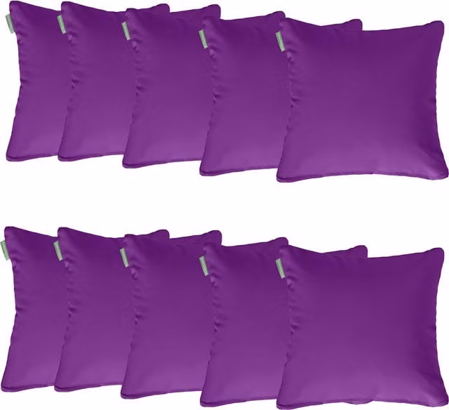 Gardenista Purple Plain Square Outdoor Scatter Cushions, Set of 10