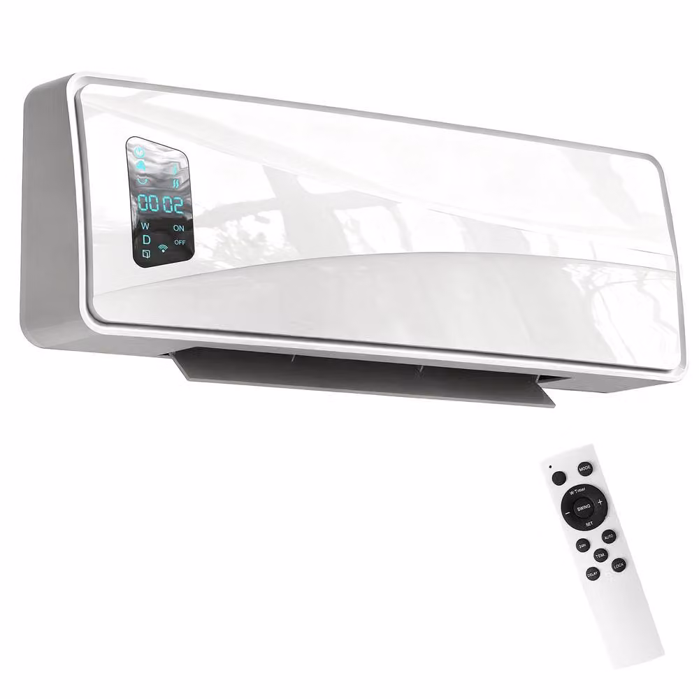 HOMCOM 2000W Ceramic Electric Wall Mounted Fan Heater in White – 2