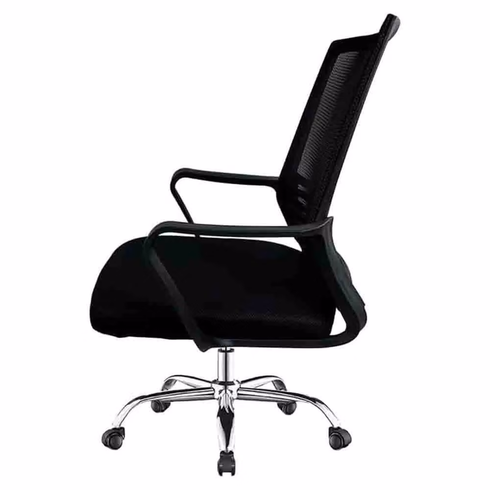 VOGREX Ergonomic Black Fabric Mesh Office Chair with Adjustable Weight, Swivel, Armrests and Castors – 2